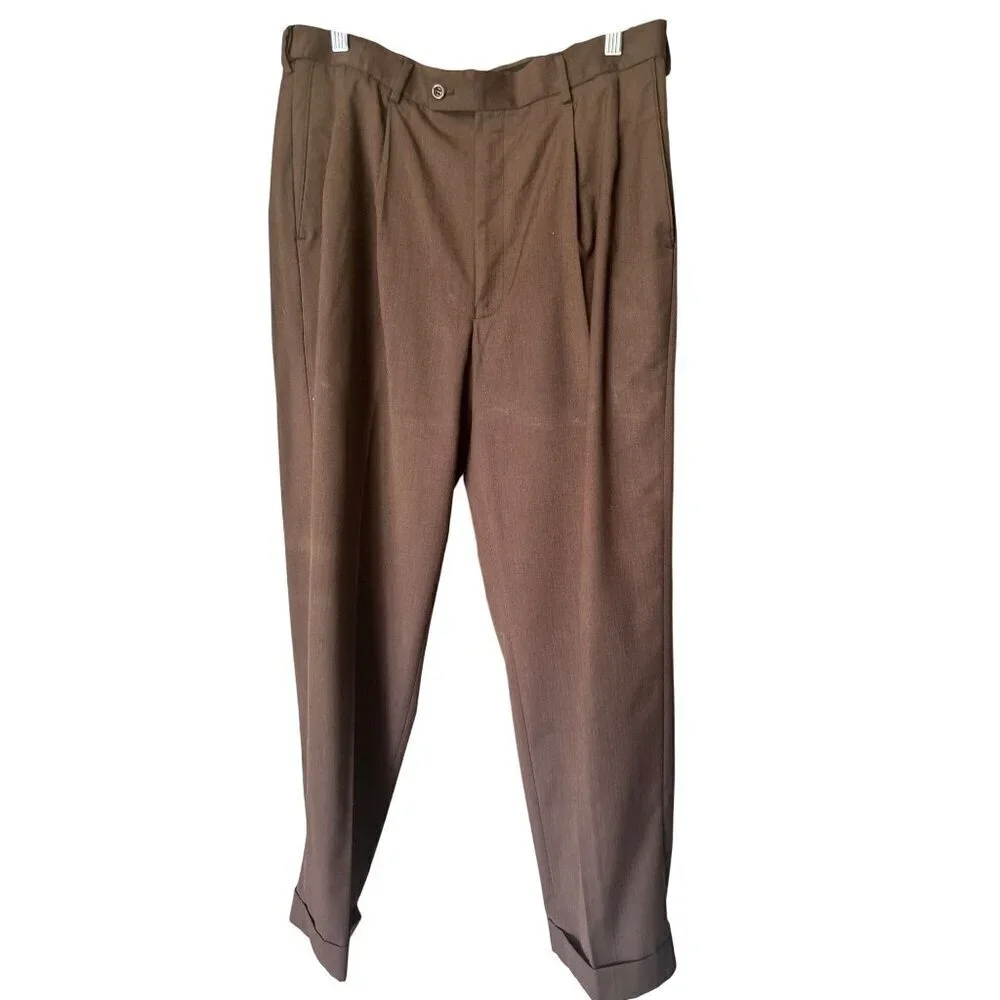 Braggi Louis Raphael Men's Casual Brown Pants - Picture 2 of 6